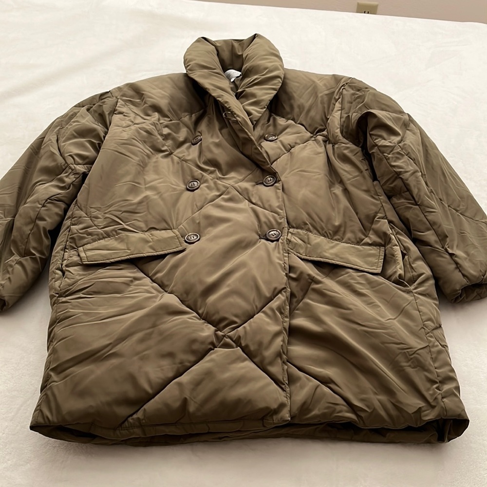 Free People Ella Puffer in Olive